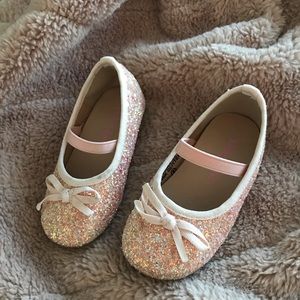 Sparkly pink flats